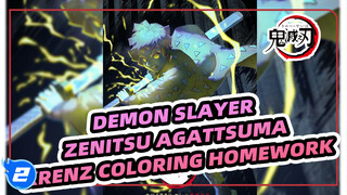 Zenitsu Agatsuma (Krenz Coloring Class Homework) | Demon Slayer | Drawing Process_2