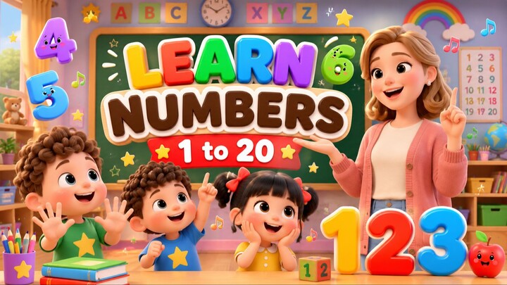 Learn number 1 to 20 | Kids Nursery Rhymes | Learn English