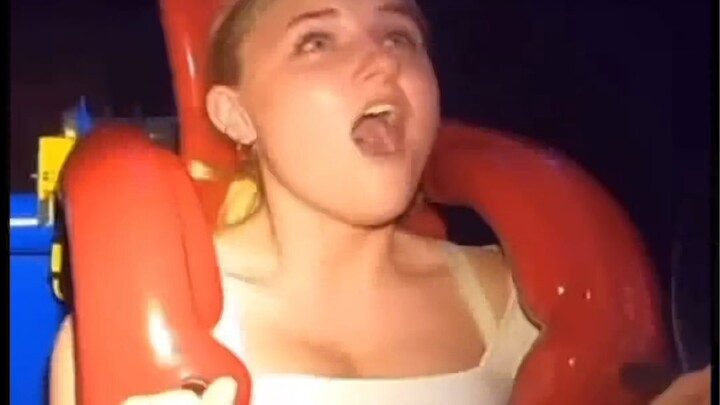 Amusement park roller coaster