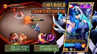 TOP GLOBAL PHARSA 1 HIT BUILD COUNTER FOR YIN 💥 EPIC PHARSA SKIN (MOST INSANE GAMEPLAY) | LiCRAE