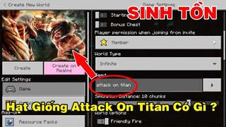 (Thử Thách) | SINH TỒN THEO HẠT GIỐNG TRONG ATTACK KHỔNG LỒ TẤN CÔNG TRONG MINECRAFT PE