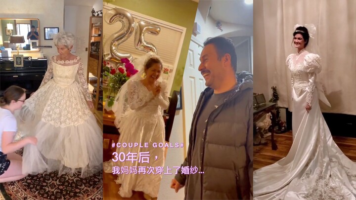 Thirty years later, my mom put on her wedding dress again...