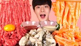 ENG SUB)Korean Style Raw Beef, Salmon Noodle, Oyster Eat Mukbang🐟Seafood ASMR 후니 Hoony Eatingsound