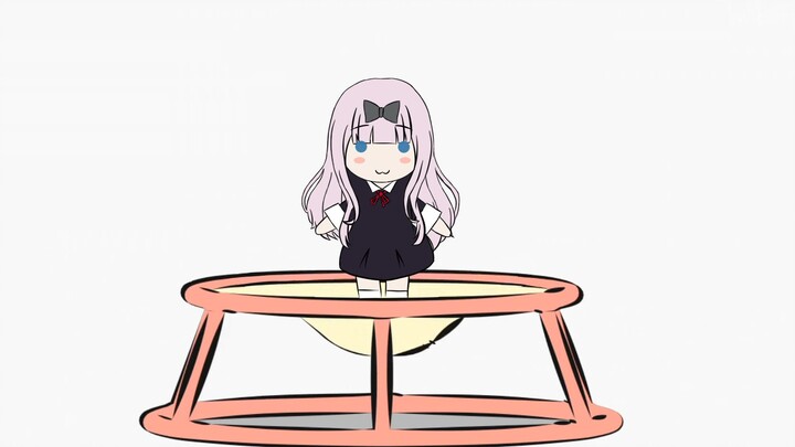 The secretary is just playing on the trampoline