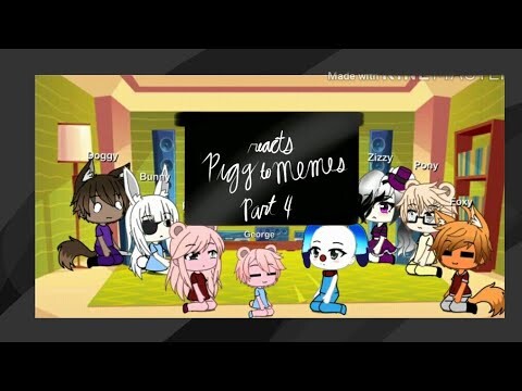 Piggy reacts to piggy memes part 4!  gacha life // watch till the end //