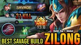 Zilong Best SAVAGE Build!! - Build Top 1 Global Zilong ~ MLBB