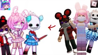 I turned roblox youtubers avatar into gacha club character's including them mine? 😱😳