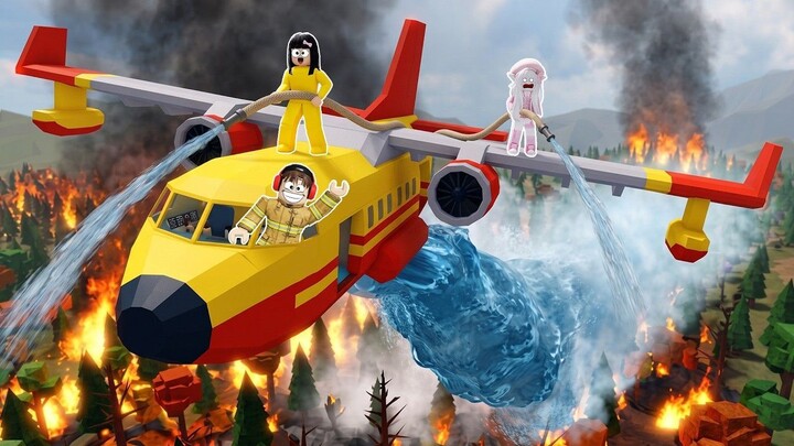 Yuta Mio Jadi Pilot Pesawat Damkar Untuk Selamatkan Hutan Kebakaran  ROBLOX