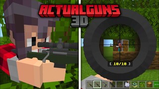 ADD-ON SENJATA TERKEREN DI MINECRAFT! - ACTUAL GUNS 3D