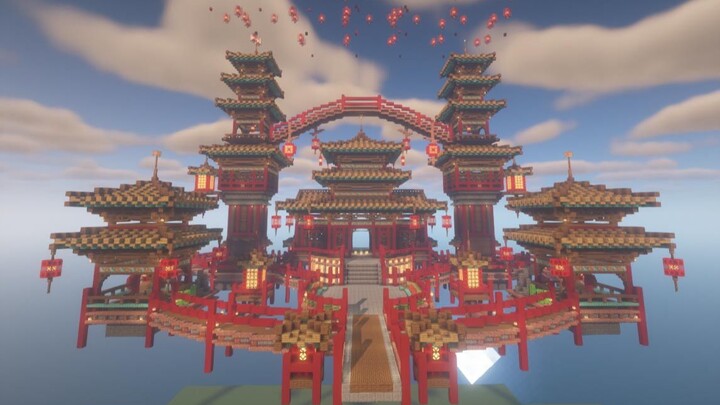 [Đào Tử] Thành phố trên trời phong cách cổ trang - Hướng dẫn xây dựng Minecraft