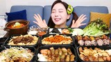 [Mukbang ASMR] Pork Belly ✨ Garlic Bulgogi Rice Balls Kimchi Jjigae