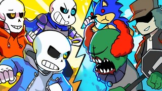 หาก SANS AUS ตรงตาม FNF MODS [Undertale และ FNF Animation]