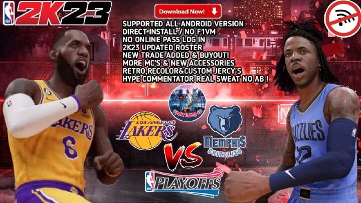 Nba 2k23 Offline Game Android | Gameplay Lakers V. Memphis HD Graphics | A7-13+ No AB! LINK BELOW