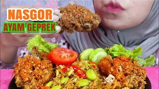 ASMR NASI GORENG AYAM GEPREK PAKE PETE | ULUL ASMR MUKBANG INDONESIA