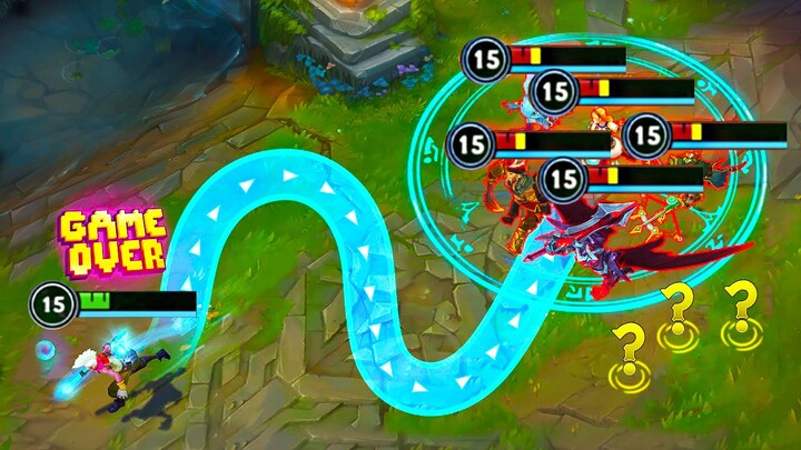 Seberapa mengerikan sih game seluler ini? Sekelompok orang berdiri di dalam bayangan Ekko sambil men