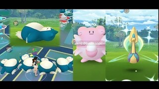 Massive Spawn Sleeping Snorlax with shiny Cresselia encounter + Blissey