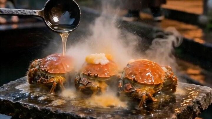 Think my blue crab’s dirty and want to buy it at half price? A Jiangnan boatwoman cracks it open bar