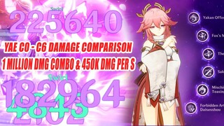 Yae Miko C0 - C6 Damage Comparison | 1 Million DMG Combo & 450k DMG Per S - 2.5 Floor 12 Show