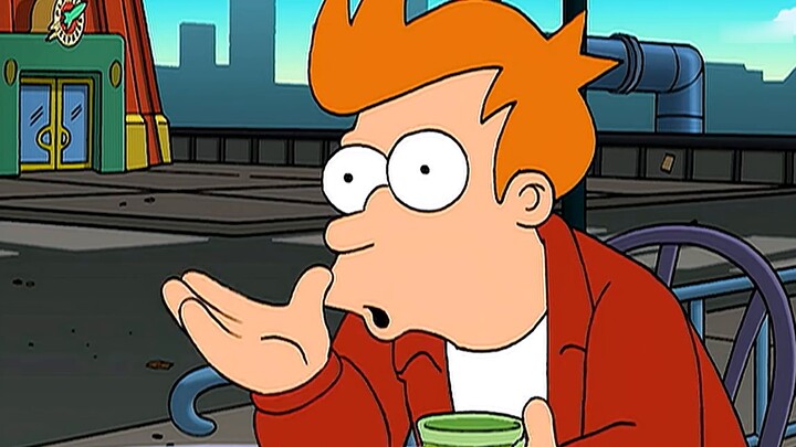 Fry eats junk food and becomes Superman, on par with gods.