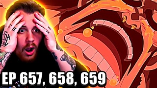 One Piece REACTION Episode 657, 658, & 659