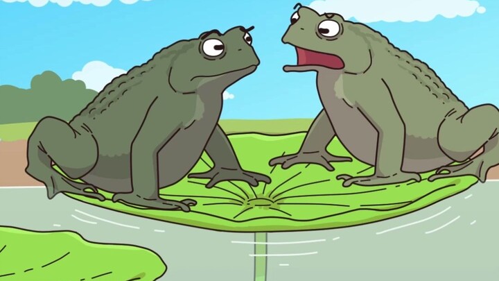 As a kid, I was a big tadpole; now that I’ve grown up, I’m this tiny—what an unfair frog!