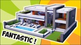 Cara Membuat Rumah Modern Besar & Mewah Full Interior ! || Minecraft Modern Pt.21