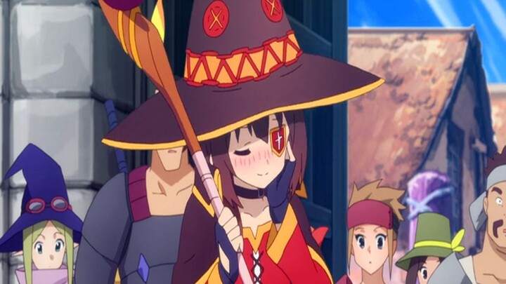 Megumin mulai berbicara pornografi, dan Darkness bahkan berlutut untuk memujanya dan memanggilnya “T