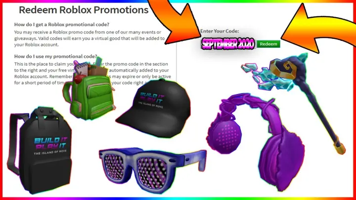 *AUGUST-SEPTEMBER 2020* ALL 6 NEW ROBLOX PROMO CODES (ROBLOX) *SECRET CODES*