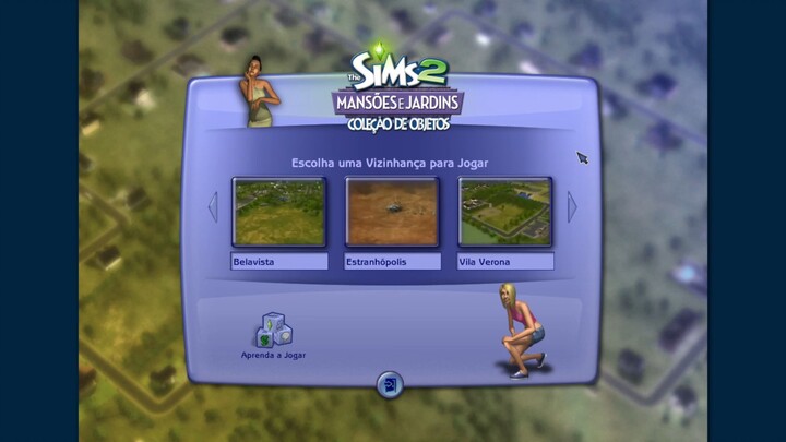 2. Sims 2 - Tela pra escolha da cidade