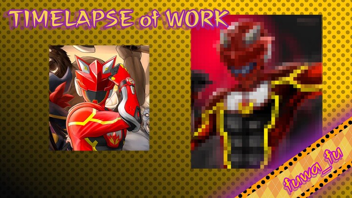 Drawing process of Kizuna Red