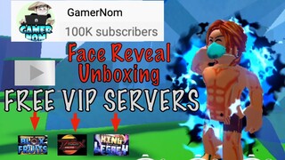 3 FREE Vip Servers | Celebrating 100k subs| FaceReveal+SilverButton Unboxing