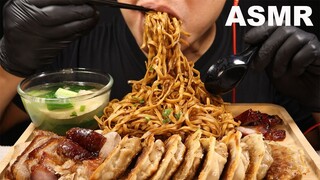 ASMR EATING CHINESE FOOD | BLACK BEAN NOODLES WITH DUMPLING & ROASTED DUCK | MAKAN MAKANAN CINA