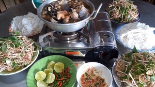 Nồi Bún Nước Lèo Thơm Ngon Bên Nhà Mẹ Vợ Ai Cũng Thích| TKQ & Family T350