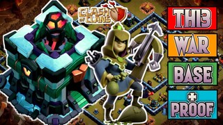 NEW TH13 WAR BASE + REPLAY PROOF | ANTI HYBRID / PEKKA SMASH + LINK | CLASH OF CLANS