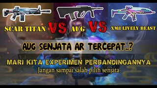 EXPERIMENT PERBANDINGAN SENJATA SCAR TITAN VS AUG VS XM8 FREE FIRE RATE OF FIRE AKURASI DEMAGE FF