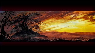 Sunset Painting Untuk Header Blog - Sunset Acrylic Painting