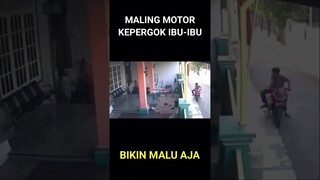 Ibu ibu memergokin Maling Motor