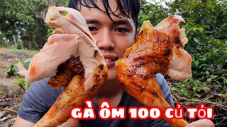Thử Làm Gà Nướng Với 100 Củ  Tỏi | Ẩm Thực Sinh Tồn Trong Rừng