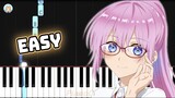 Shikimori's Not Just a Cutie ED - "Route BLUE" - EASY Piano Tutorial & Sheet Music
