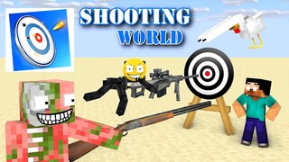 Monster School : SHOOTING WORLD CHALLENGE - Minecraft Animation