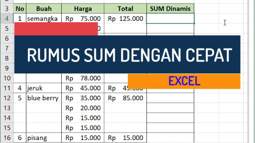 Cara Cepat Rumus Sum di Excel