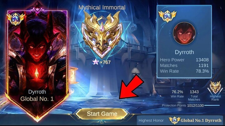 GLOBAL 1 DYRROTH 13K MMR  700⭐ RANK GAMEPLAY + TRICKS EXPLAINED  MLBB