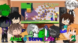 Monster School react to Alex & Steve Life #4