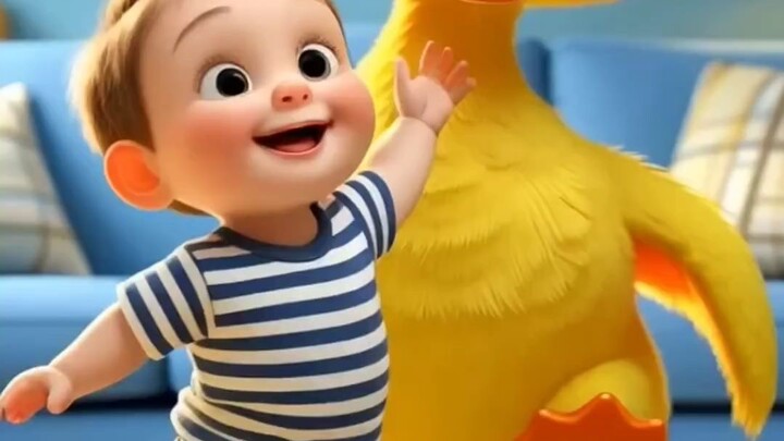 cute duck and baby boy
