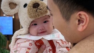 爸爸带大的女鹅也太会撒娇啦~他说再累也值了！