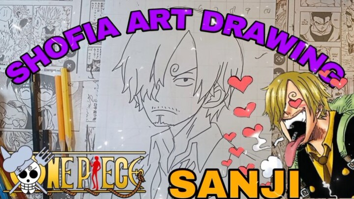drawing sanji dari anime one Piece