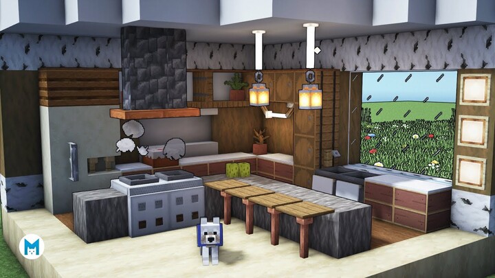 Minecraft | How to Build a Modern Wooden Kitchen