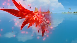 Arlecchino Flying to Inazuma (Genshin Impact)