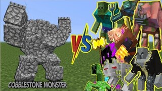 COBBLESTONE MONSTER VS Mutant Creatures VS MUTANT IRON GOLEM COBBLESTONE MONSTER VS MUTANT HUSK