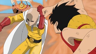 Ketika Luffy Kewalahan Lawan Saitama